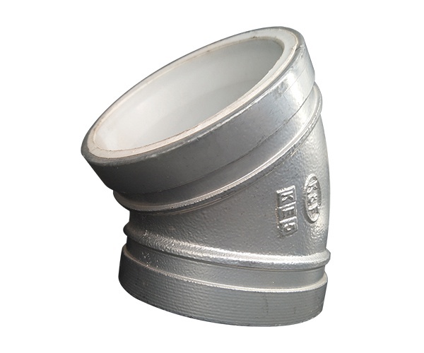 沟槽衬塑45度弯头